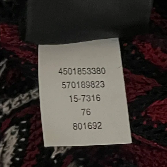 WHBM Crochet Sweater Red and Black Chevron Striped Batwing, Small - Picture 6 of 11